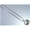 Image 1 : STERLING SILVER NECKLACE AND PENDANT  WITH MOTHER OF PEARL, 20" LONG, 2" IN DIA.