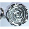 Image 2 : STERLING SILVER NECKLACE AND PENDANT  WITH MOTHER OF PEARL, 20" LONG, 2" IN DIA.