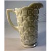 Image 1 : Vintage White Milk Glass, Pressed Squared Pattern Pitcher