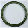 Image 2 : VINTAGE GREEN BAKELITE CARVED BANGLE BRACELET
