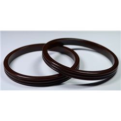 LOT OF 2 VINTAGE BROWN BAKELITE BRACELETS