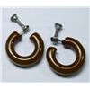 Image 2 : GREEN SCREW BACK BAKELITE HOOP EARRINGS