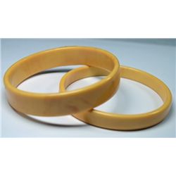 LOT OF 2 BAKELITE BUTTERSCOTCH BANGLE BRACELETS