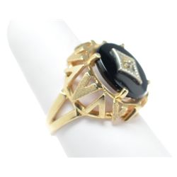 14KT BLACK ONYX RING