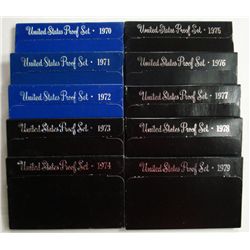 U.S. CLAD PROOF SETS OF THE 1970'S, ( 10 )  SETS IN ORIGINAL PACKAGING