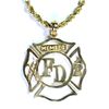 Image 2 : Fire Department Member Gold Pendant and Chain