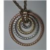 Image 2 : Citra 14kt Tricolored Circle Pendant On Chain