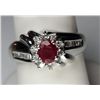 Image 1 : 10kt White Gold Ruby and Diamond Ring