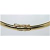 Image 2 : Pre-Owned 14k Yellow Gold Emerald and Diamond hinged bangle bracelet with safety