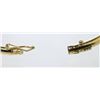 Image 3 : Pre-Owned 14k Yellow Gold Emerald and Diamond hinged bangle bracelet with safety