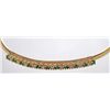 Image 1 : Pre0owned 14K Yellow Gold Emerald and Diamond Bracelet, Excellent Condition