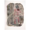 Image 1 : An Egyptian limestone rectangular relief fragment decorated with a red painted male figure and ve...