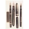 Image 1 : A Mabie Todd & Co Swan SF130 black hard rubber self filler with red black top cap, a 4461 leverle...
