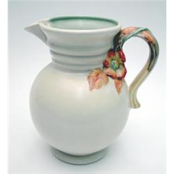 A Clarice Cliff My Garden series jug with floral moulded handle, 9ins £80-120...