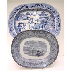 An Elkin, Knight & Co Improved Stone China serving plate with moulded 'tree and well', printed wi...