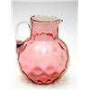 Image 1 : A cranberry glass water jug of moulded globular shape, 7.5ins £100-150...