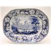 Image 1 : An Elkin, Knight & Co blue and white earthenware meat plate printed with Sweetheart Abbey pattern...