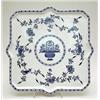 Image 1 : A square blue and white bone china serving plate printed with Onion pattern in Meissen style, 15i...