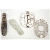 Image 1 : A Chinese rock crystal carving, a buckle and 2 small jade carvings £120-150...