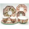 Image 1 : A Victorian Wedgwood bone china 17-piece part tea service printed and enamelled in aesthetic desi...