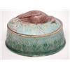 Image 1 : A Victorian George Jones majolica oval game dish, the lid moulded with a dead game bird and pond...