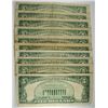 Image 2 : ( 10 ) AVERAGE CIRCULATED U.S. $5.00  SILVER CERTIFICATES, NO HOLES OR TEARS