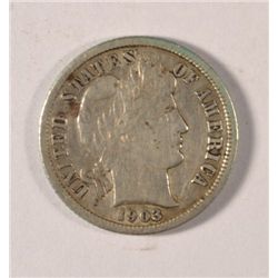 1903-S BARBER DIME F/VF (SCRATCH)