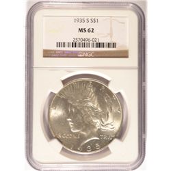 1935-S PEACE DOLLAR NGC MS62