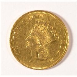 1855 $3 GOLD AU+