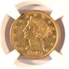 Image 2 : 1849 $5 GOLD LIBERTY NGC AU53