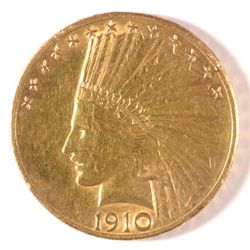 1910-S $10 GOLD INDIAN AU