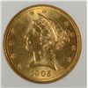 Image 2 : 1905 $5 GOLD LIBERTY NGC MS 63