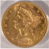 Image 2 : 1880-S $5 GOLD LIBERTY NGC MS63