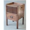 Image 1 : A George III mahogany traytop night commode with tambour compartment and chamfered legs, 1ft.8ins...