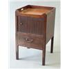 Image 1 : A George III mahogany traytop night commode with tambour compartment and chamfered legs, 1ft.7ins...