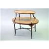 Image 1 : An Edwardian satinwood and marquetry etagere with two oval tiers, on swept square tapered legs, 2...