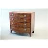 Image 1 : A George III mahogany bowfront chest with satinwood banded top and 4 graduated long drawers, on s...
