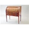 Image 1 : A 19th century Dutch walnut and marquetry cylinder bureau with floral inlaid fall over 2 long dra...
