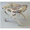 Image 1 : A 20th century Continental painted pine X-frame dressing stool with floral upholstered seat, 1ft....