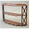 Image 1 : An Edwardian mahogany 3 tier hanging wall shelf with bobbin turned supports and cross stretchers,...