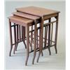 Image 1 : An Edwardian chequer strung mahogany nest of 3 tables with square tapered downswept legs, 1ft.10i...