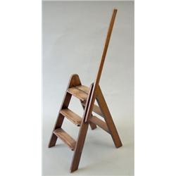 A Victorian mahogany folding library step ladder, 4ft.2ins. high. £150-200...
