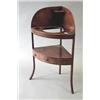 Image 1 : A George III mahogany bowfront 2 tier washstand, the undertier with 1 short and 2 dummy drawers o...
