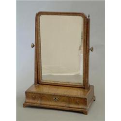 A George II design parcel gilt walnut toilet mirror on 3 drawer box base and bracket feet, 2ft £2...