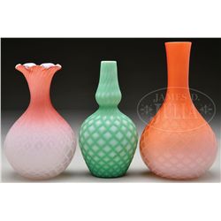 THREE VICTORIAN VASES.