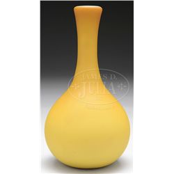 BUTTERSCOTCH SATIN GLASS VASE.