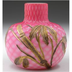 DECORATED CUT VELVET VASE.