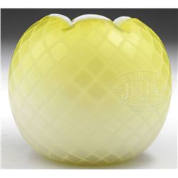 SATIN GLASS ROSE BOWL.