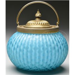 STEVENS & WILLIAMS SATIN GLASS BISCUIT JAR.
