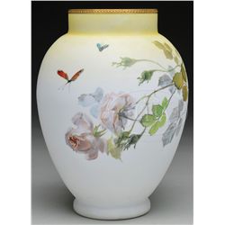 SMITH BROTHERS DECORATED VASE.